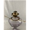 Image 7 : Very Nice Vintage Amethyst Oil Lamp w/ Glass Chimney & Shade. Approx. 18" H