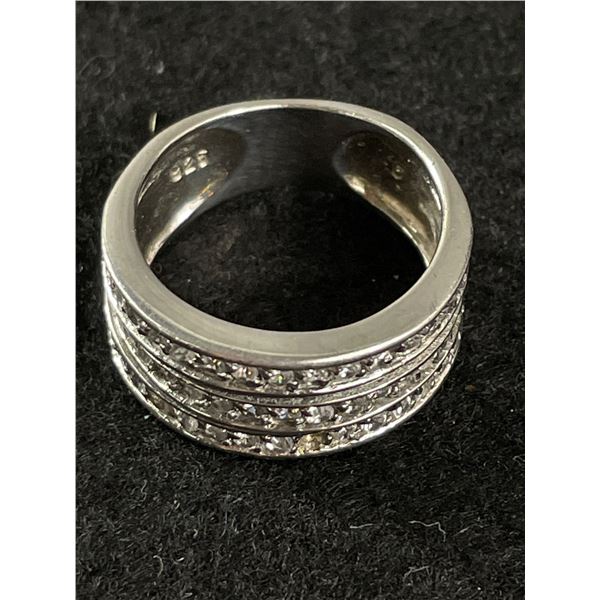 Vintage Sterling Silver Ring Band (Tested) Marked 925 One Tiny Stone Missing