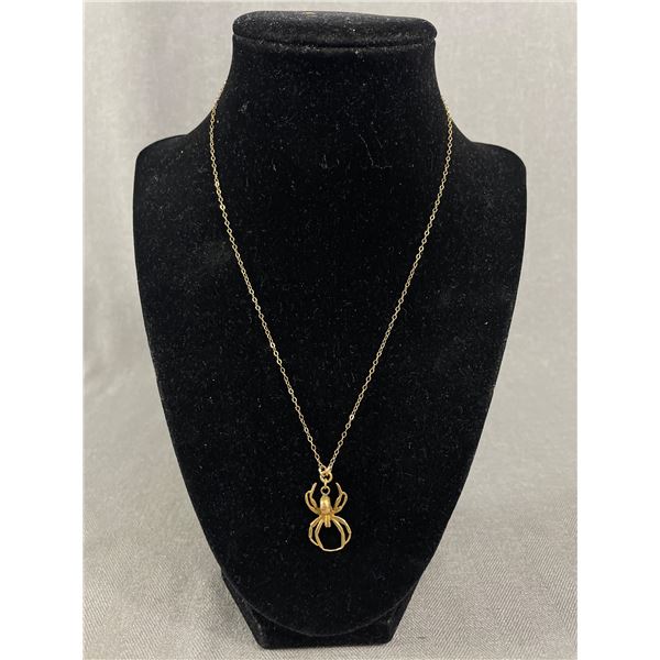 Vintage Spider Pendant w/ Chain Necklace