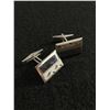Image 1 : Pair of Vintage Sterling Silver Cufflinks Marked Hadar Ster