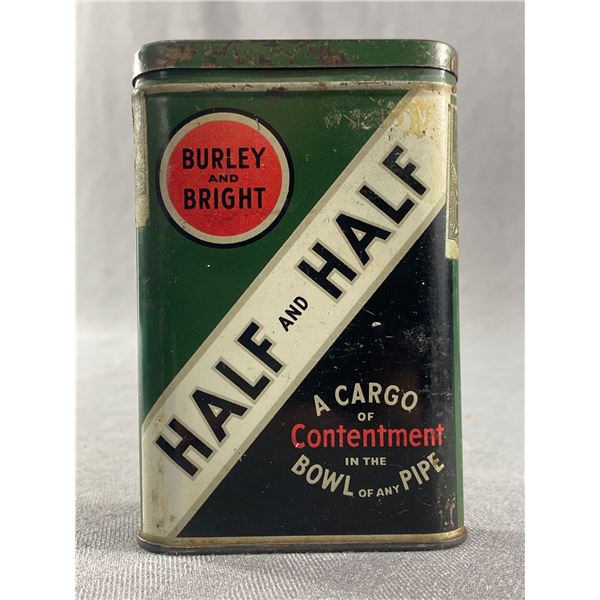 1930s Burley and Bright Half and Half Tobacco Pocket tin