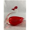 Image 1 : Vintage Ruby Red Glass Swan Sculpture