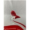 Image 2 : Vintage Ruby Red Glass Swan Sculpture
