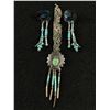 Image 1 : Vintage Pair of Native American w/ Turqouise Earrings and Necklace