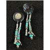 Image 2 : Vintage Pair of Native American w/ Turqouise Earrings and Necklace
