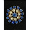 Image 1 : Vintage Glass Stones and Pearls Brooch