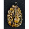 Image 1 : Vintage Hand Carved Tigereye Stone Pendant Very Unique