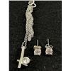 Image 1 : Lovely Sterling Silver Pendant Necklace and Pair of Sterling Silver Stud Earrings