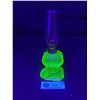 Image 1 : Antique "P&A MFG. CO. ACORN" ( Marked On Wick Adjuster), Small Uranium Glass Oil Finger Lamp. Approx