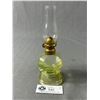 Image 2 : Antique "P&A MFG. CO. ACORN" ( Marked On Wick Adjuster), Small Uranium Glass Oil Finger Lamp. Approx