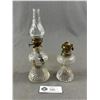 Image 1 : 2 Small Antique Oil Lamps - 4.5"H (No Chimney) &  8" H "P&A MFG. CO. ACORN" Marked On Wick Adjuster