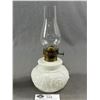 Image 2 : 2 Antique Milk Glass Oil Lamps - Made In USA 7"H & 8.75" H