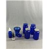 Image 2 : Assorted Cobalt Blue Glass - Jars, Plate, Bowl, Eye Bath & More