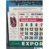Image 2 : October 1965 Toronto Maple Leafs Calendar Page Shrink Wrapped On Foam Board. Approx. 26" x 17"