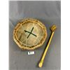 Image 3 : Hand Made Aboriginal 14.75" Diam. Hand Drum w/ 16" L Drumming Stick
