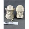 Image 2 : 2 Carved Figural Pipes with Case. 1 Has Pipe Broken off