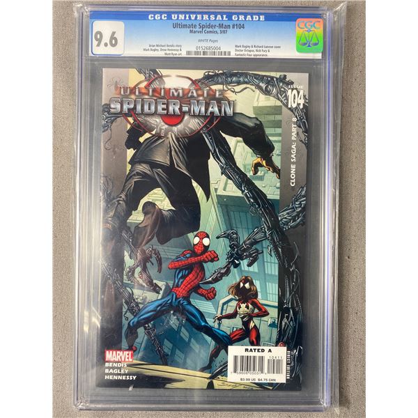 CGC Graded 9.6 Marvel Ultimate Spiderman #104 Comic In Hard Case, In Bag