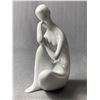 Image 2 : White Porcelain Royal Dux Stylized Nude Designed by Jitka Forejtova Plus A Woman in a Yellow Dress F