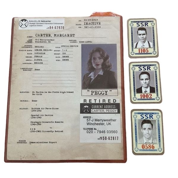 Agent Carter (2015-2016) - Peggy Carter's (Hayley Atwell) File and 3 SSR Cards