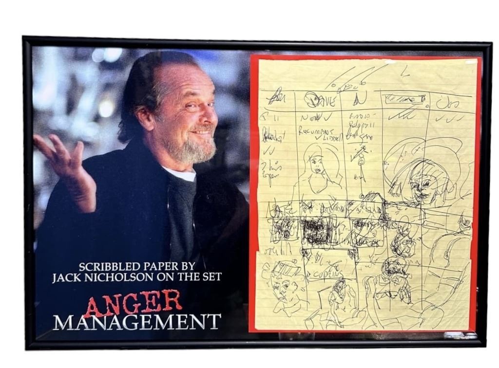 Anger Management (2003) - Jack Nicholson Framed Scribbled Set Paper