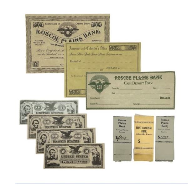 The Ridiculous 6 (2015) - Prop Money, Stock Certificates and Bank Notes