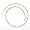Image 4 : Fancy Solid 14k Yellow Gold Fine Woven Cable Collier Necklace White Gold Beads