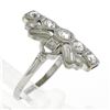 Image 8 : Antique Art Deco 14K White Gold 0.60 ctw Diamond Unique Open Milgrain Dinner Rin