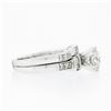 Image 5 : 14K White Gold 1.38 ctw Round 6 Prong Diamond Engagement Ring Matching Band Set