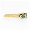 Image 5 : Antique Victorian 14k Gold .70 ctw Round Prong Tsavorite Diamond 5 Stone Band Ri