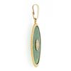Image 3 : Estate 10K Gold Round Dark Green Jade w/ Asian Symbol Medallion Disc Pendant