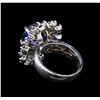 Image 3 : 14KT White Gold 4.93 ctw Tanzanite, Sapphire and Diamond Ring