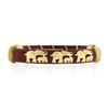 Image 1 : Cassetti 18k Gold Red Enamel Baby & Adult Elephants Hinged Open Bangle Bracelet