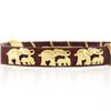 Image 2 : Cassetti 18k Gold Red Enamel Baby & Adult Elephants Hinged Open Bangle Bracelet