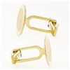 Image 6 : Vintage ArtCarved Men's 14k Gold Florentine Finish Grooved Frame Oval Cufflinks