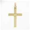 Image 1 : Petite Antique 14K Yellow Gold Hand Engraved Simple Puffed Square Cross Pendant