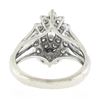 Image 7 : Vintage 14K White Gold 1.35 ctw Prong Diamond Marquise Navette Tiered Cluster Ri