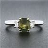 Image 3 : NEW 18k Gold 1.46 ctw GIA Ceylon Alexandrite & Emerald Cut Diamond Engagement Ri