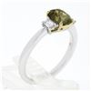 Image 9 : NEW 18k Gold 1.46 ctw GIA Ceylon Alexandrite & Emerald Cut Diamond Engagement Ri