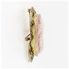 Image 6 : Antique Victorian 10k Gold Carved Pink Shell Cameo Brooch Pendant w/ Open Frame