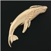 Image 2 : Kabana 14K Yellow Gold Polished & Textured Work Humpback Blue Whale Brooch Pin