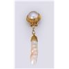 Image 2 : Pair 18K Yellow Gold Mabe & Baroque Pearl Earrings