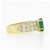 Image 5 : 18k Yellow Gold 3.06 ctw Pear Prong Emerald Solitaire Pave Diamond Engagement Ri