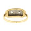 Image 6 : Antique Edwardian 14k TT Gold 0.20 ctw Old European Dual Diamond Etched Band Rin
