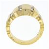 Image 8 : Unisex 14K Gold 0.60 ctw Round Diamond Grooved Channel Brushed Wide Band Ring