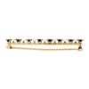 Image 5 : Antique 14k Gold 1.60 ctw Square Cut Montana Sapphire Natural Pearl Bar Brooch P