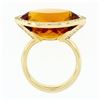 Image 8 : Estate 18K Gold Large Wide Citrine Diamond Halo Almond Eye Shaped Cocktail Ring