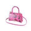 Image 2 : Balenciaga Pink Graffiti Printed Calfksin Leather Hourglass XS Top Handle Should