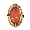 Image 4 : LARGE Antique Victorian 18k Gold GIA NO DYE Carved Coral Cameo Pearl Brooch Pin