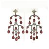 Image 1 : 18k Two Tone Gold 17.48 ctw GIA Pear Ruby & Diamond Large Drop Chandelier Earrin
