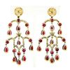 Image 2 : 18k Two Tone Gold 17.48 ctw GIA Pear Ruby & Diamond Large Drop Chandelier Earrin